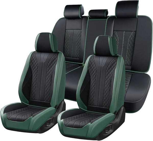 Universal Seat Covers — Full Set — Black / Green