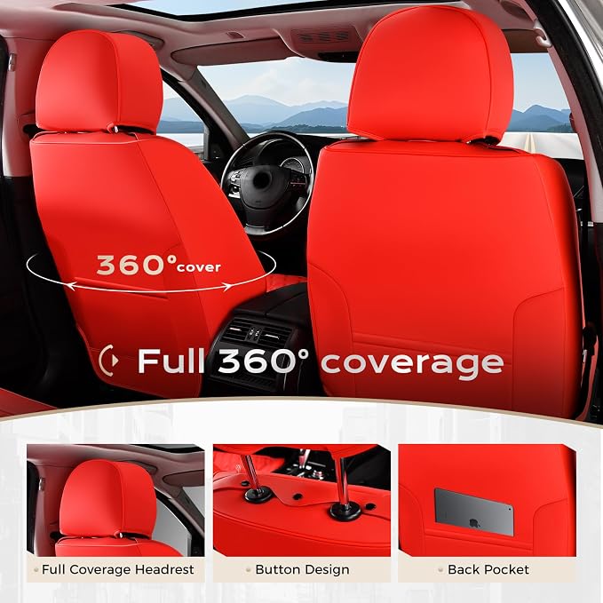 Universal Seat Covers — Front Seat — Red