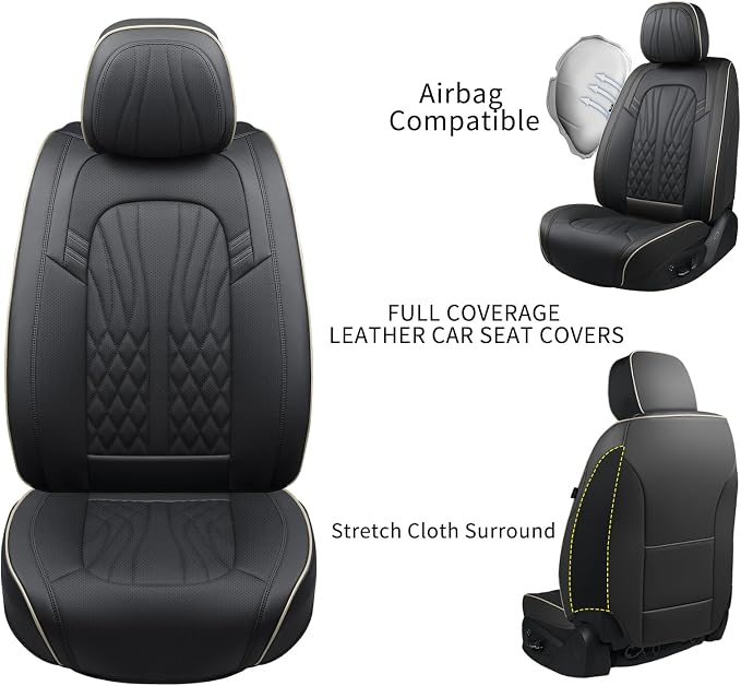 Universal Seat Covers — Black / Beige