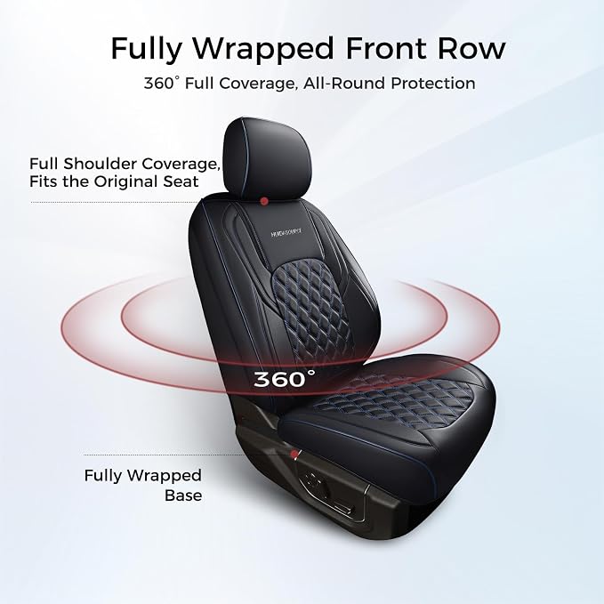 Seat Covers for Multiple Vehicles — Full Set — Black / Blue