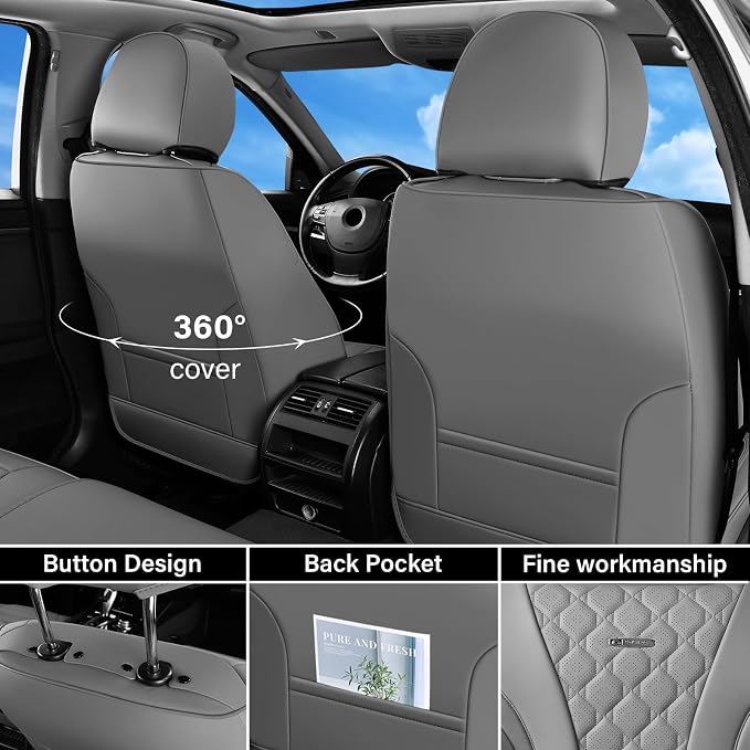 Universal Seat Covers — Full Set — Gray