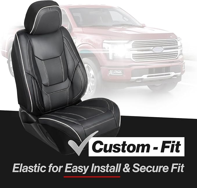 Seat Covers for Ford Ranger — Front Seat — Black / White