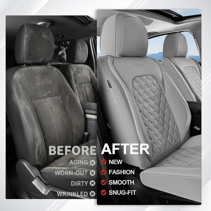 Universal Seat Covers — Front Seat — Gray