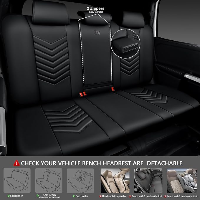 Universal Faux Leather Seat Covers — Black