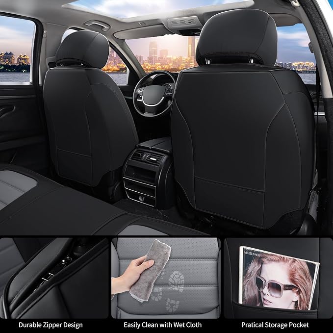 Universal Seat Covers — Full Set — Black / Gray