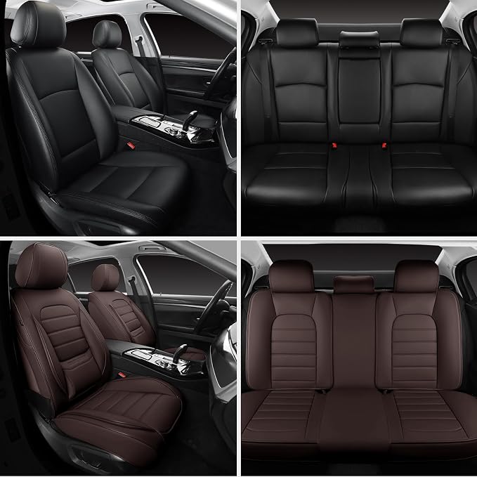 Universal Faux Leather Seat Covers — Full Set — Brown