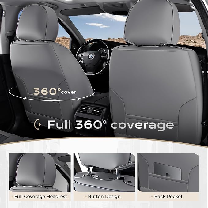 Universal Seat Covers — Front Seat — Gray / Black