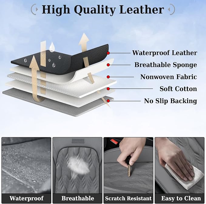 Universal Seat Covers — Full Set — Gray