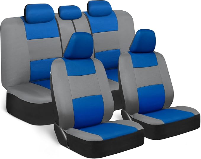 Car Seat Covers — Full Set — Blue / Gray
