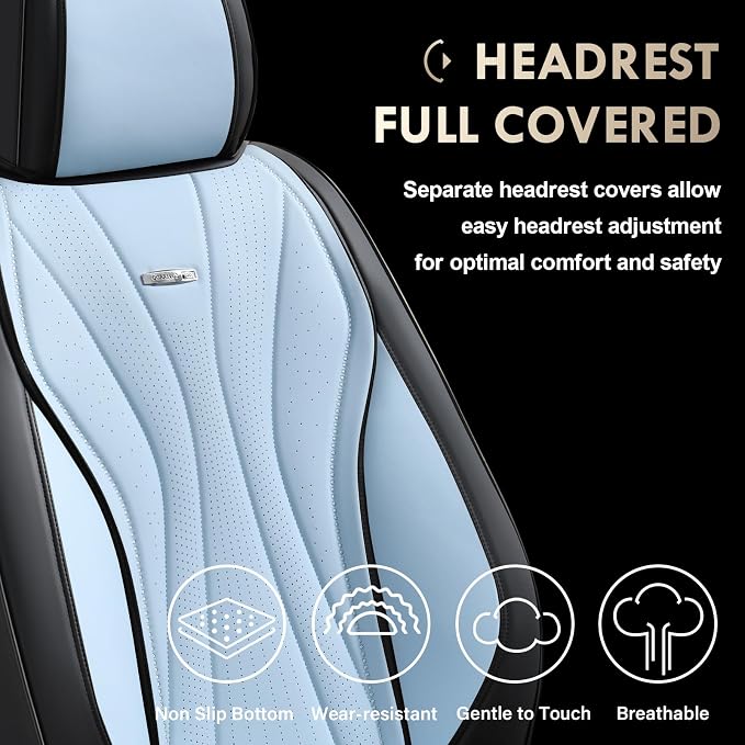 Universal Seat Covers — Front Seat — Black / Blue