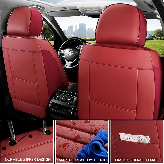 Universal Seat Covers — Front Seat — Red