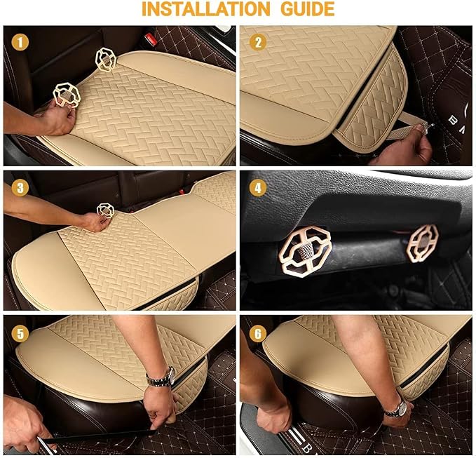 Faux Leather Car Seat Covers — Full Set — Black