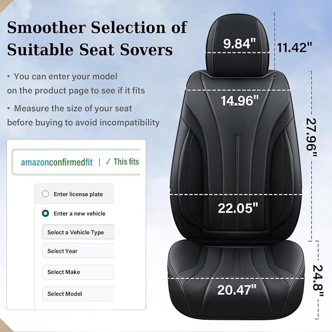 Universal Seat Covers — Front Seat — Black
