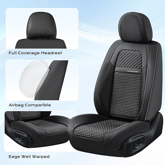 Universal Faux Leather Seat Covers — Front Seat