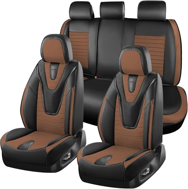 Universal Seat Covers — Full Set — Black / Brown