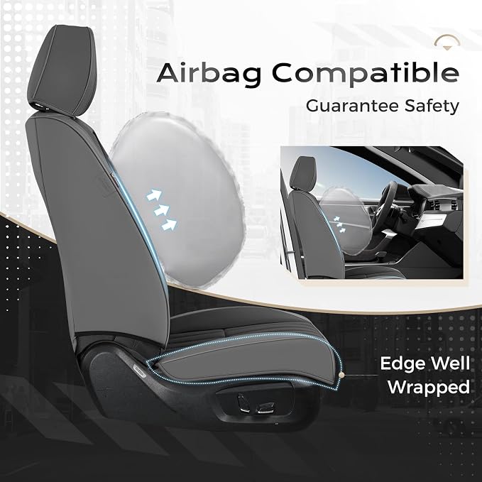 Universal Seat Covers — Full Set — Gray / Black