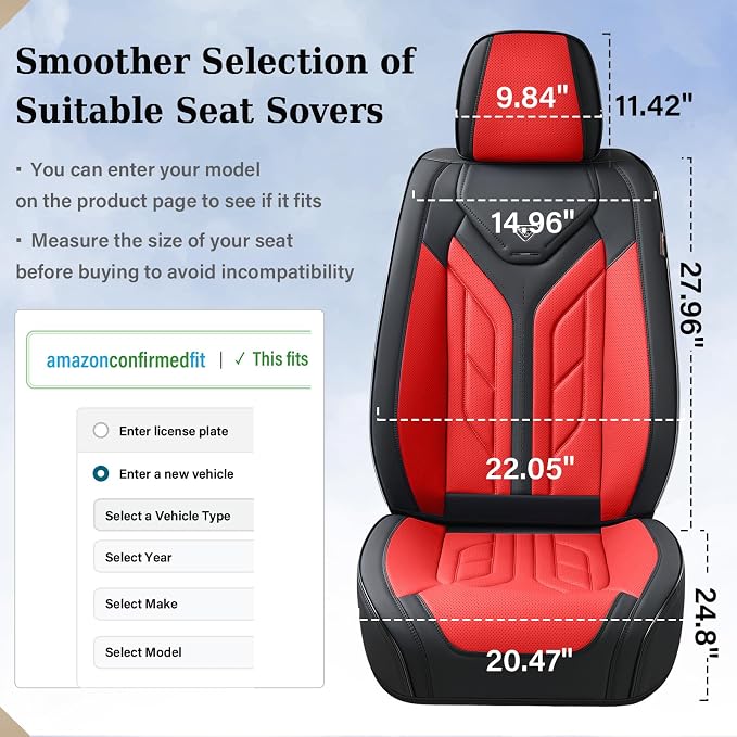 Universal Seat Covers — Front Seat — Black / Red