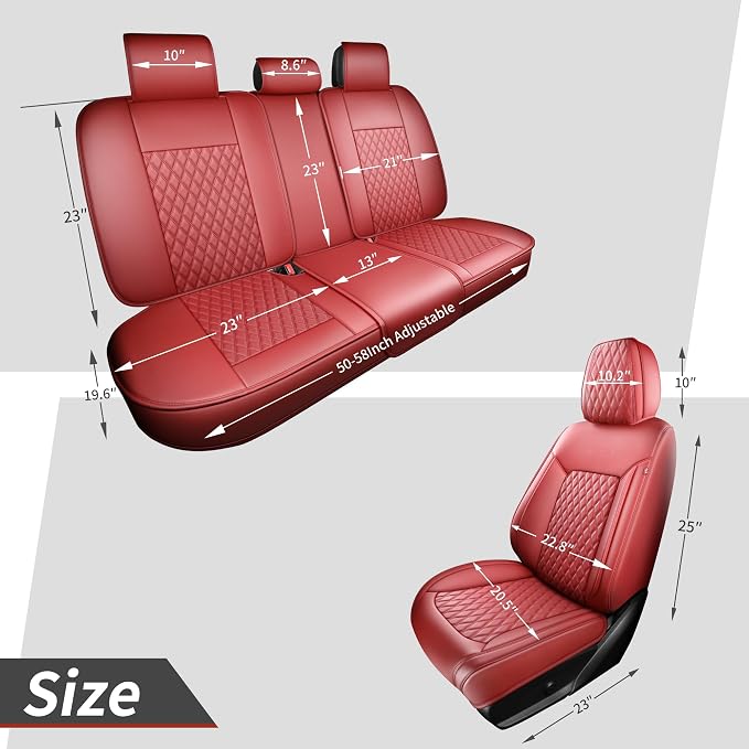 Universal Seat Covers — Full Set — Red