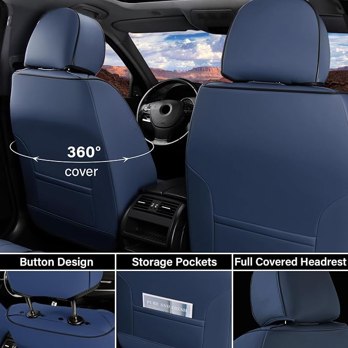 Universal Seat Covers — Full Set — Blue / Black
