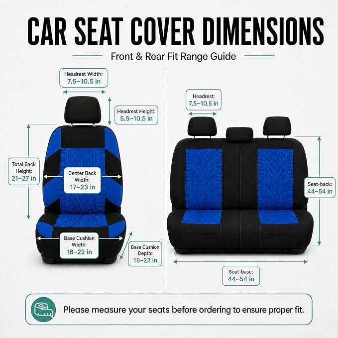 Universal Seat Covers — Full Set — Blue