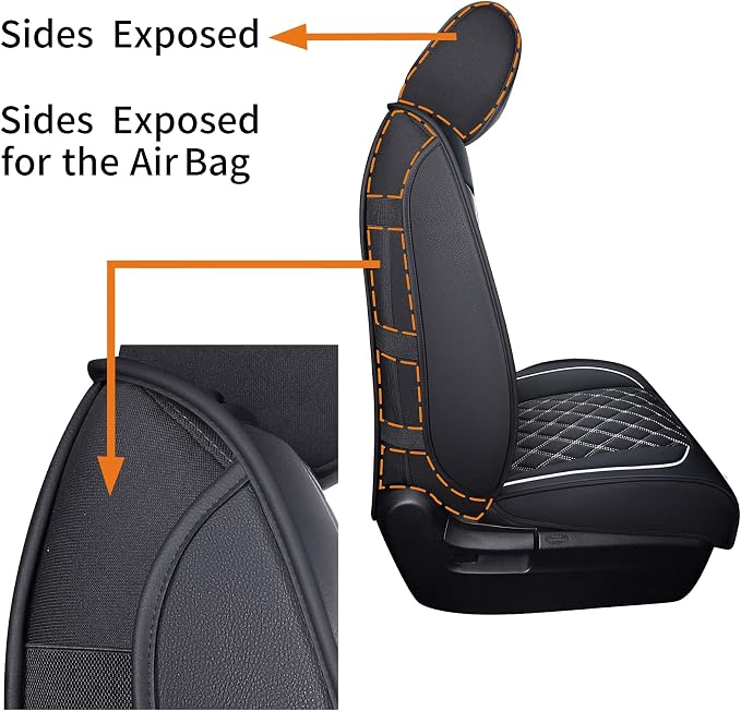 Faux Leather Seat Covers for Toyota Tundra — Full Set — Black / White