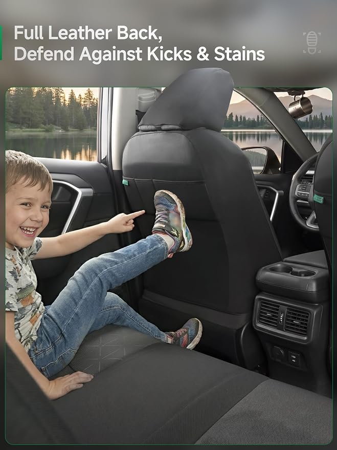Faux Leather Seat Covers for Chevrolet Silverado / GMC Sierra — Front Seat — Black