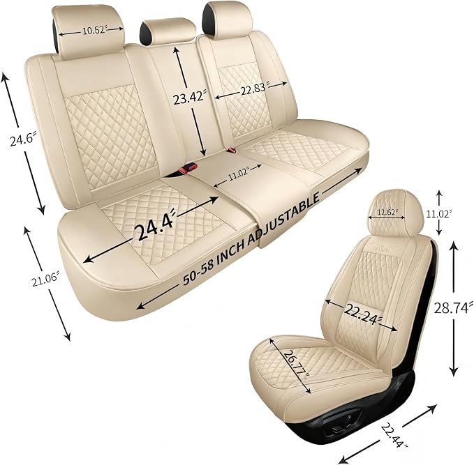 Universal Seat Covers — Full Set — Beige