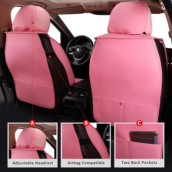 Universal Seat Covers — Front Seat — Pink