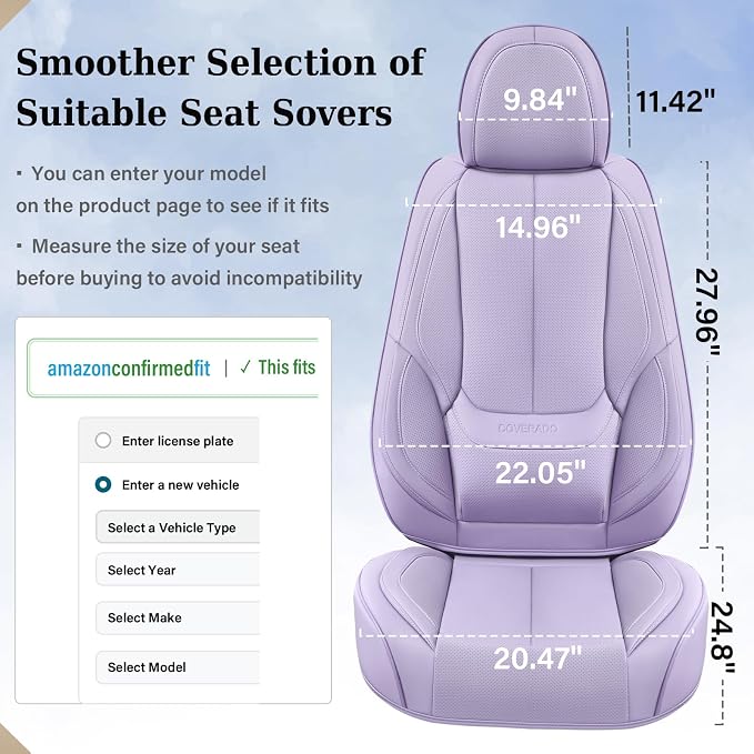 Universal Seat Covers — Front Seat — Purple