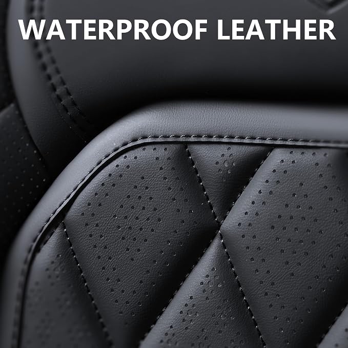 Universal Faux Leather Seat Covers — Full Set — Black