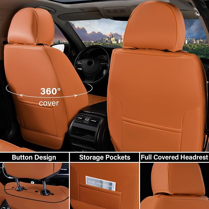 Universal Seat Covers — Full Set — Black / Brown