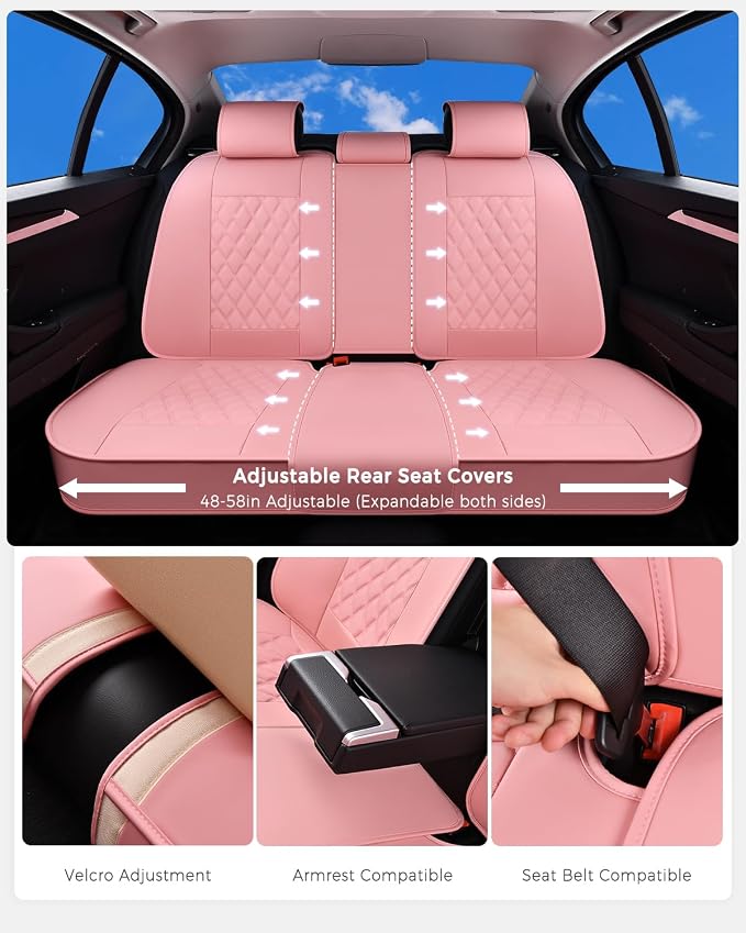 Universal Seat Covers — Full Set — Pink