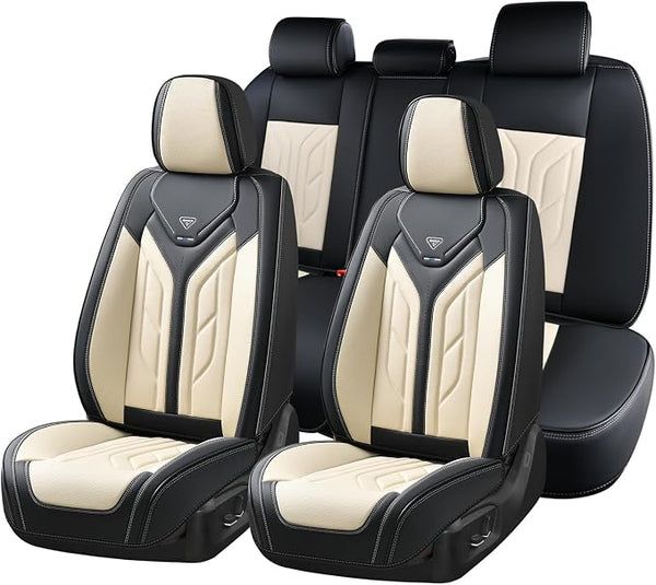 Universal Seat Covers — Full Set — Black / Beige