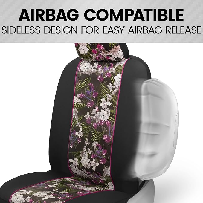 Faux Leather Car Seat Covers — Front Seat — Pink