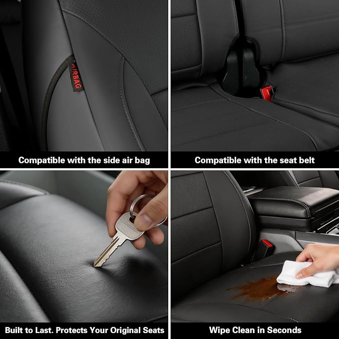 Seat Covers for Multiple Vehicles — Full Set — Black / Gray
