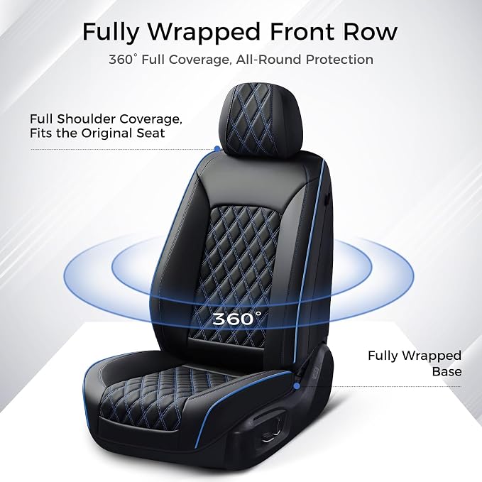 Universal Seat Covers — Front Seat — Black / Blue