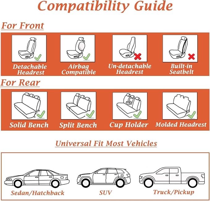 Universal Seat Covers — Front Seat — Gray