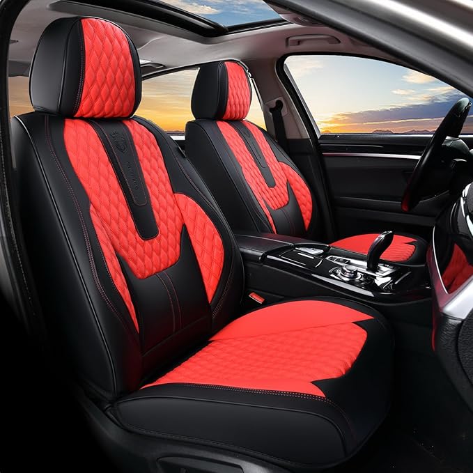 Universal Seat Covers — Full Set — Red / Black