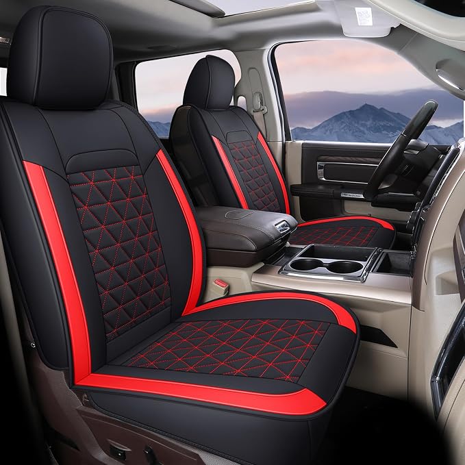 Seat Covers for Multiple Vehicles — Front Seat — Red