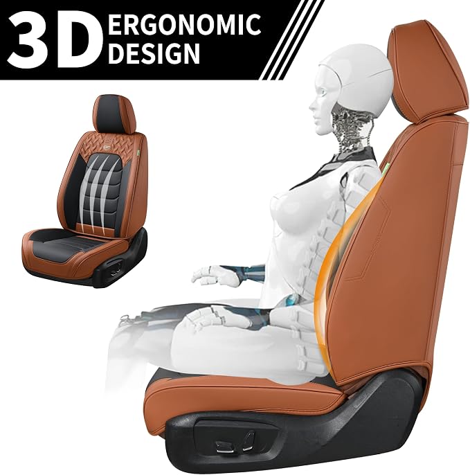 Car Seat Covers — Full Set — Brown / Black