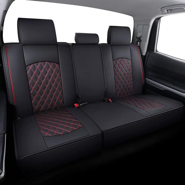 Faux Leather Seat Covers for Toyota Tundra — Black / Red