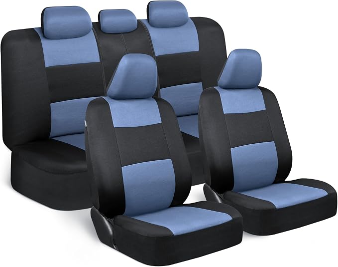 Car Seat Covers — Full Set — Blue / Gray / Black
