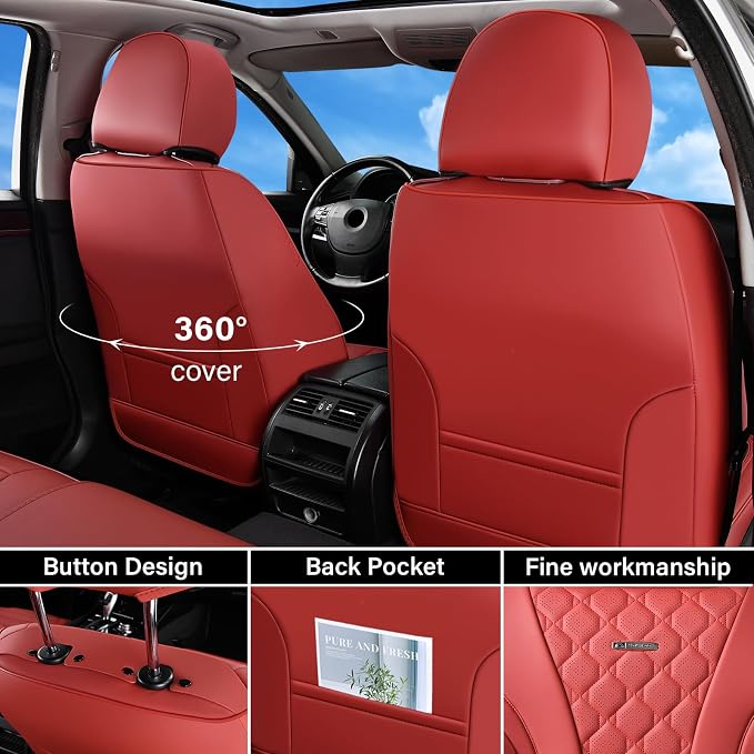 Universal Seat Covers — Full Set — Red