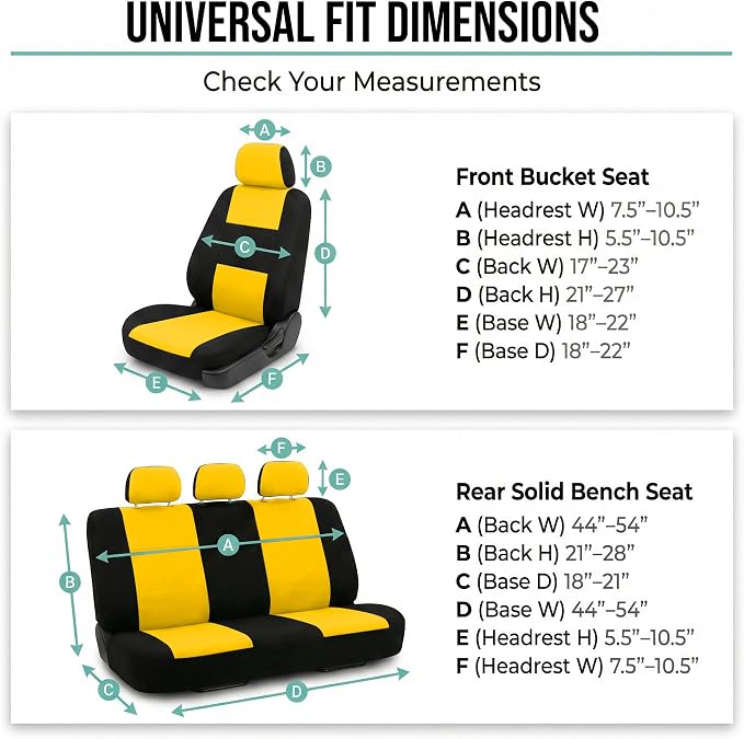 Pet Car Seat Protector — Rear Seat — Yellow