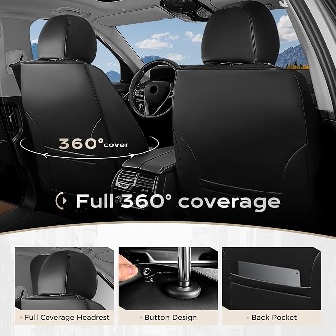 Universal Seat Covers — Full Set — Black / Brown