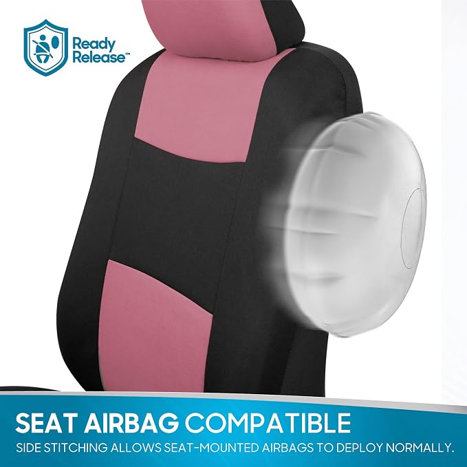 Car Seat Covers — Full Set — Pink / Black