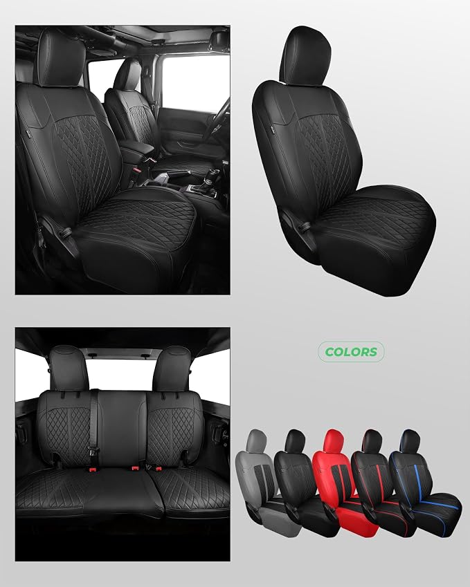 Seat Covers for Jeep Wrangler — Full Set — Black