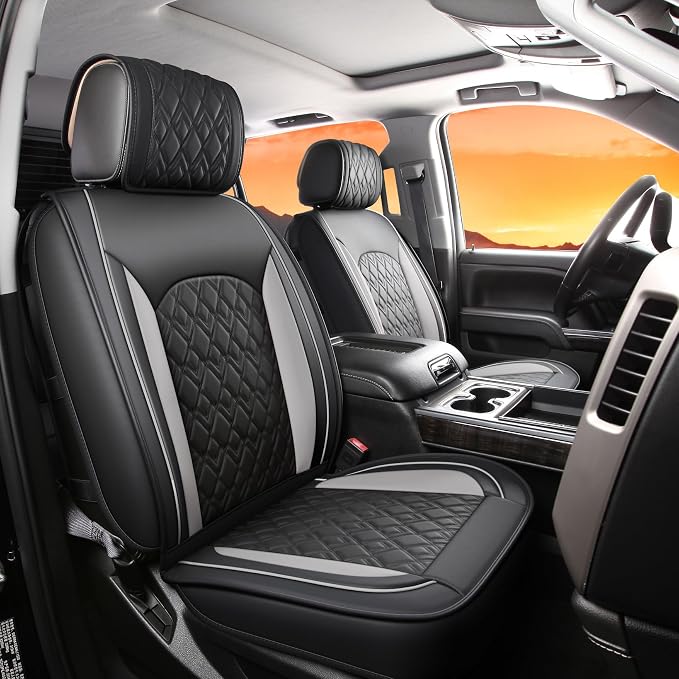 Seat Covers for Chevrolet Silverado / GMC Sierra — Front Seat — Black / Gray