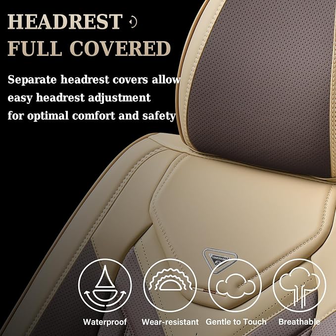 Universal Seat Covers — Front Seat — Beige / Coffee