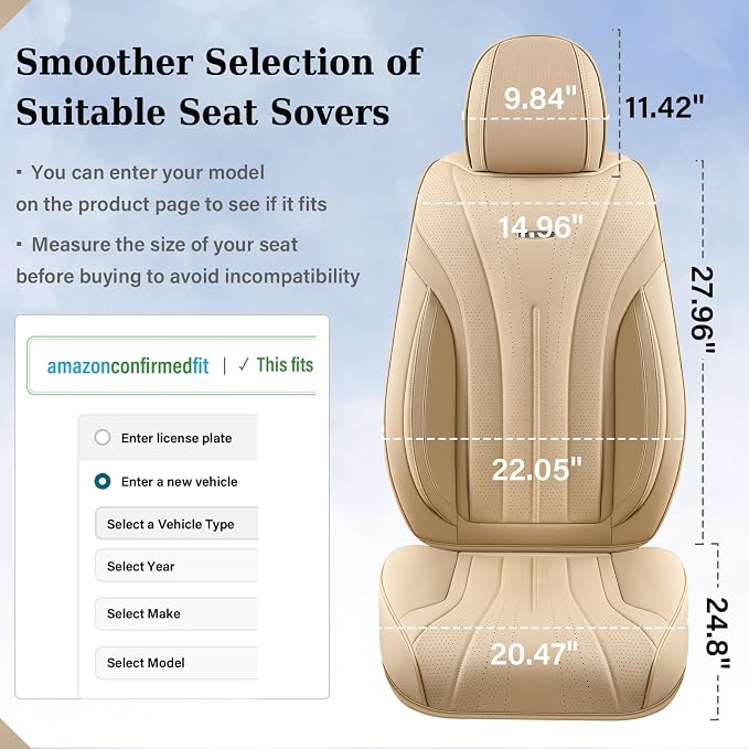Universal Seat Covers — Full Set — Beige